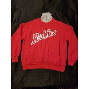 VTG NHL Detroit Red Wings XL Turtleneck Sweatshirt USA Hockey Pullover Sweater